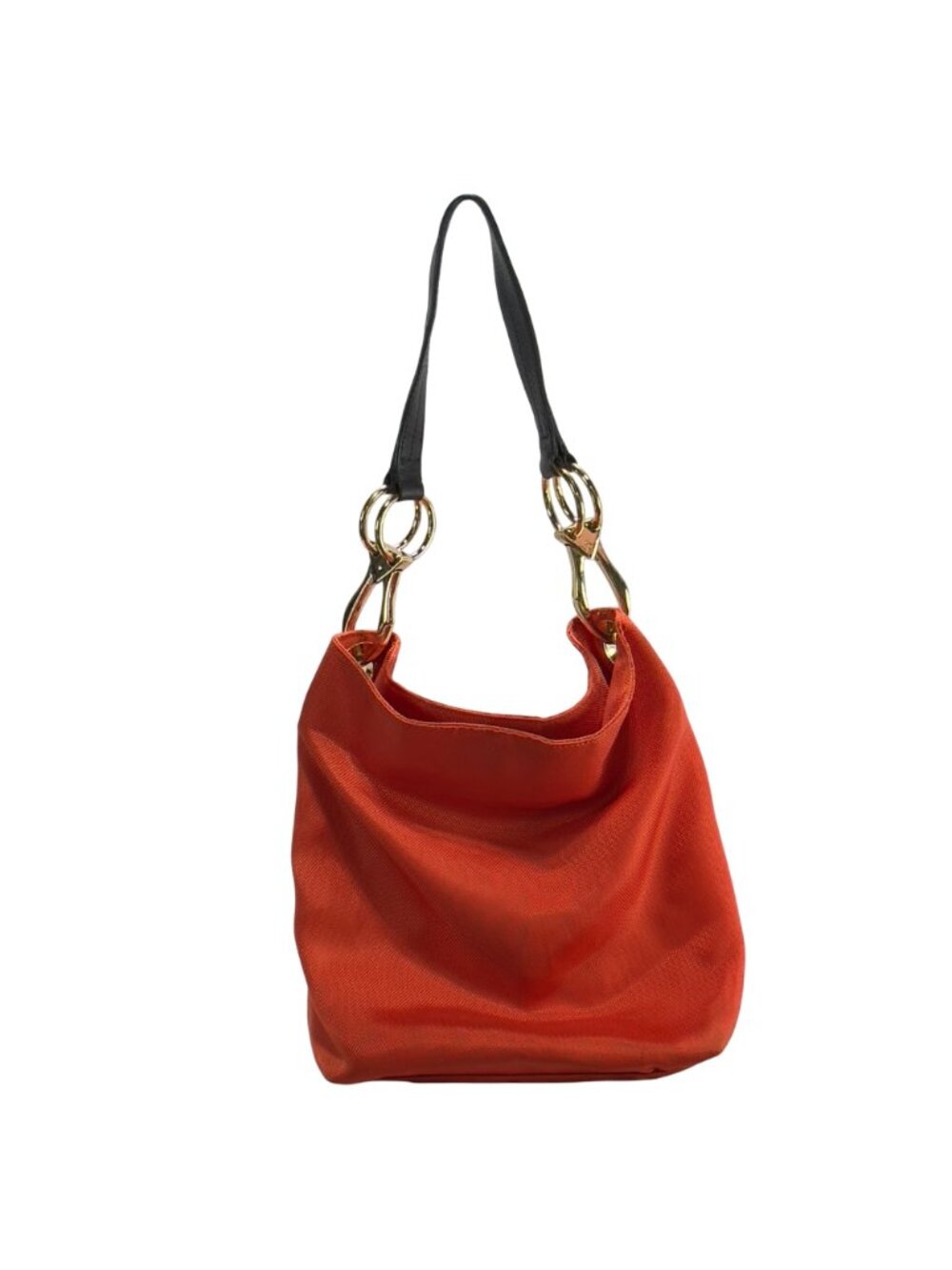 JPK Paris 75 Orange & Floral Lined Nylon Shoulder Bag With Gold Hardware - Picture 3 of 12